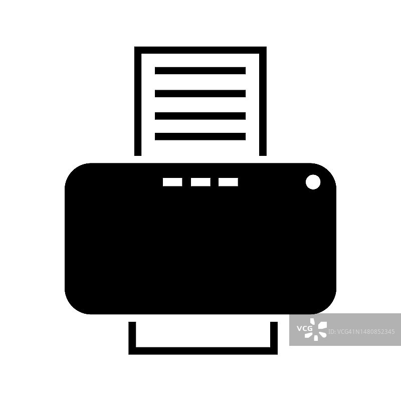 打印机和电脑组件的简约插画图片素材