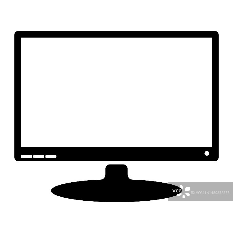 显示器个人电脑组件图标的简约插画图片素材