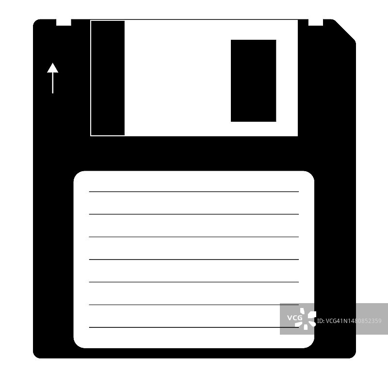 软盘个人电脑组件简易插画图片素材