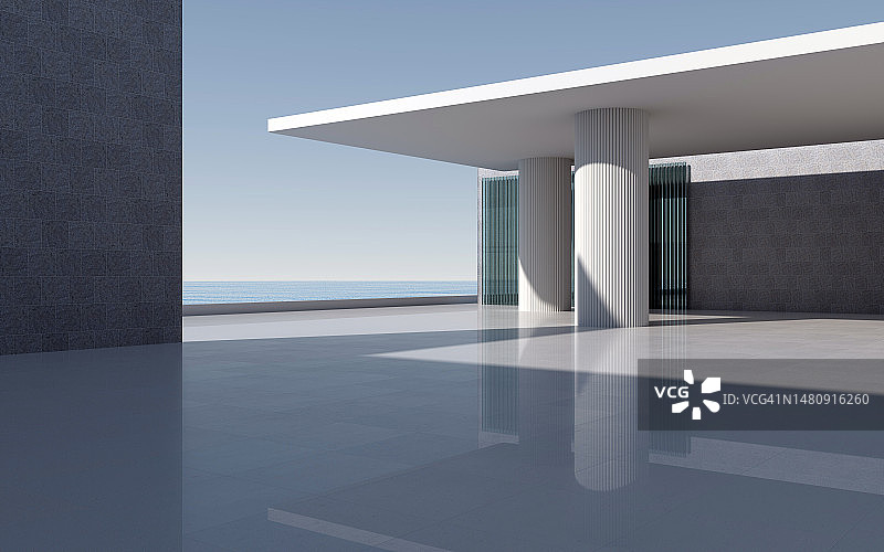 空荡荡的现代建筑大厅图片素材