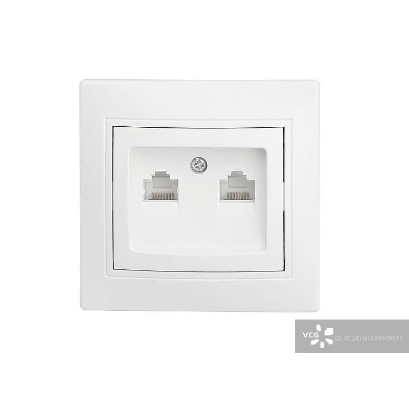 白色背景上的网口插座图片素材