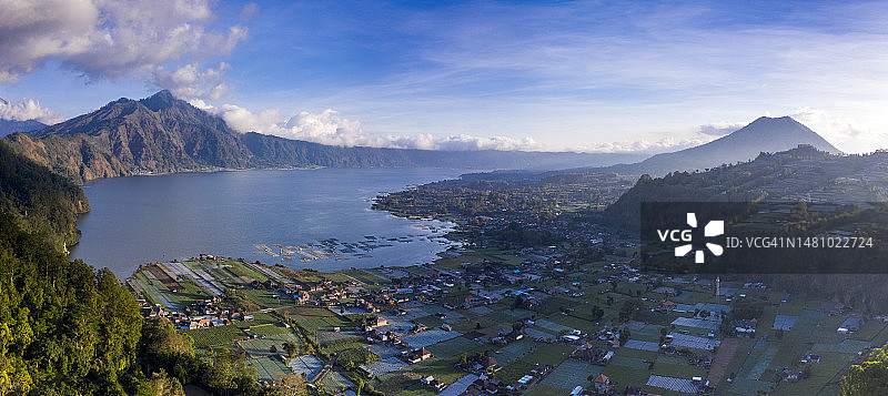印度尼西亚巴厘岛巴图尔火山全景图片素材