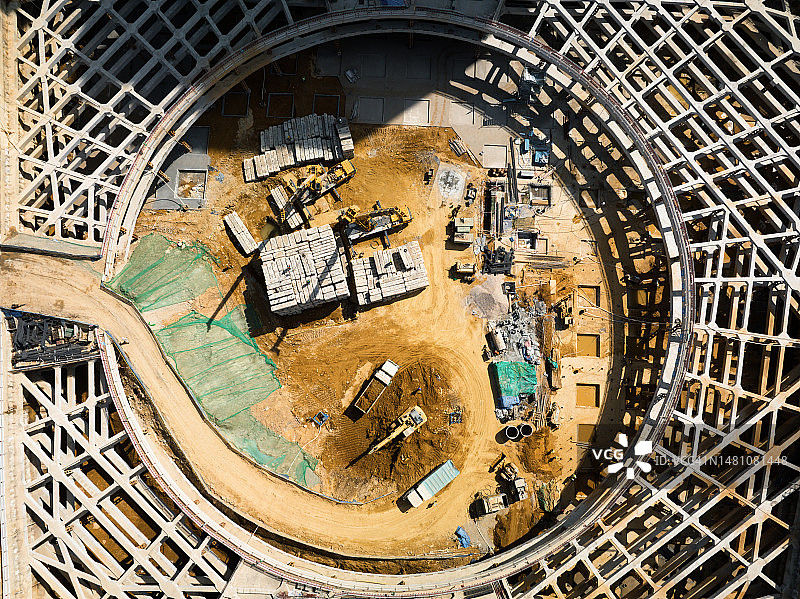 市中心区的建筑工地图片素材