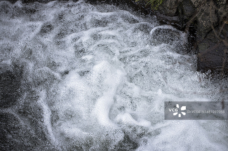 河流飞溅水花俯视图图片素材