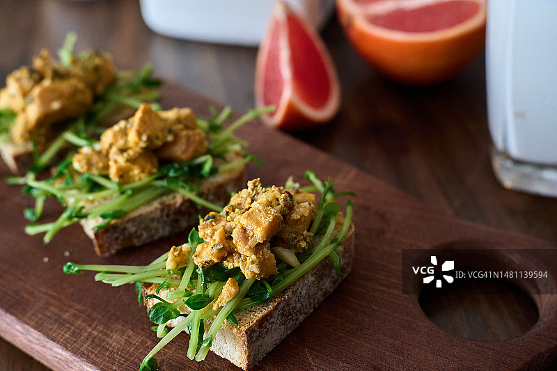 美味的早午餐吐司图片素材