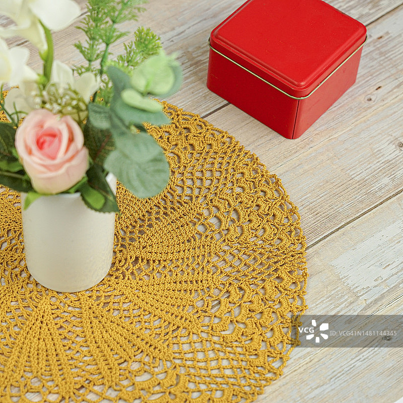 复古蕾丝垫图片素材
