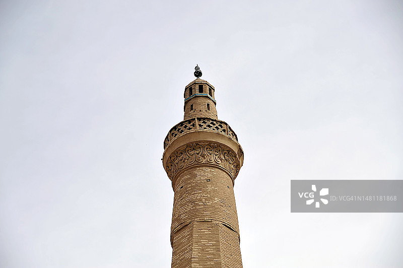 伊朗纳因贾米清真寺八角宣礼塔图片素材