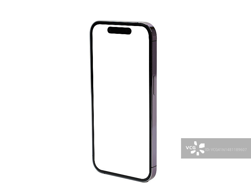 白色背景上的新款手机正面图片素材