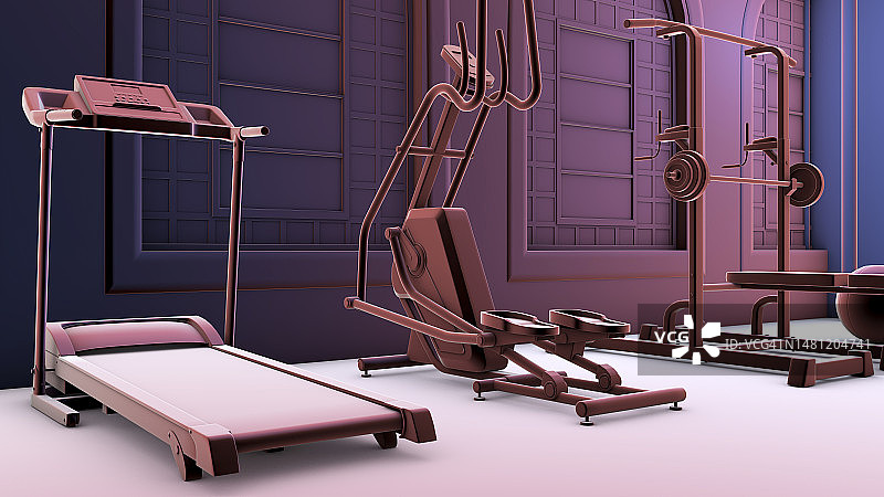 健身房内景插画图片素材
