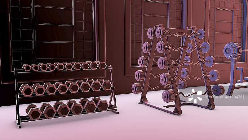 健身房内景插画图片素材