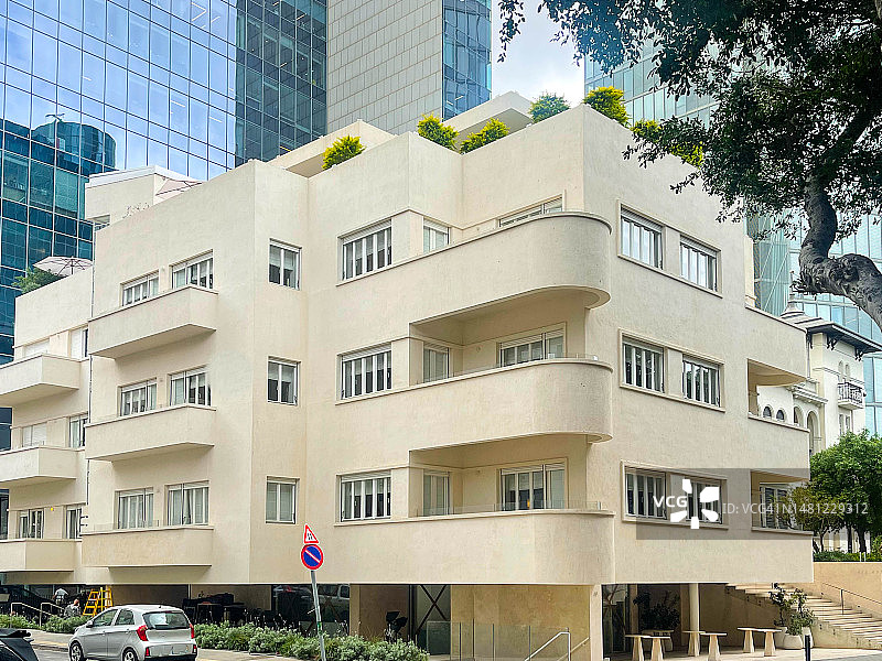 特拉维夫罗斯柴尔德大道上的包豪斯建筑图片素材