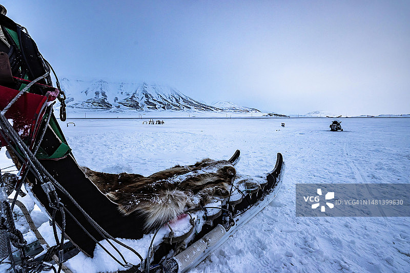 雪景风光，斯匹茨卑尔根群岛，挪威图片素材