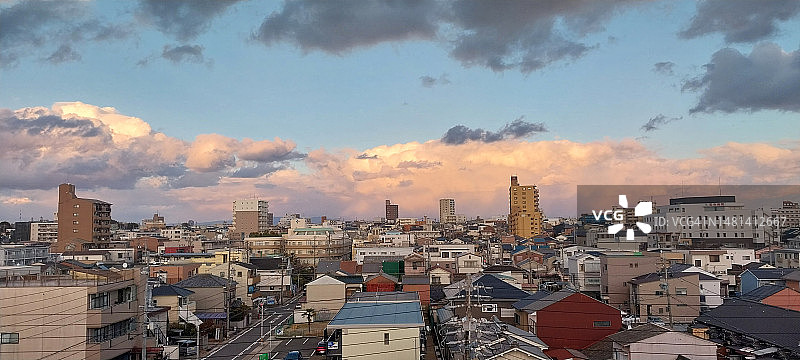 日本爱知县名古屋市黄昏景色图片素材