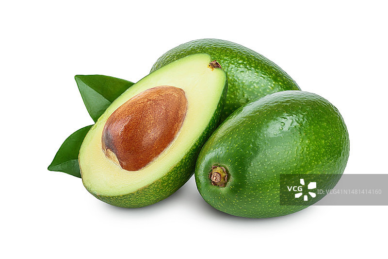 鳄梨特写，白色背景图片素材