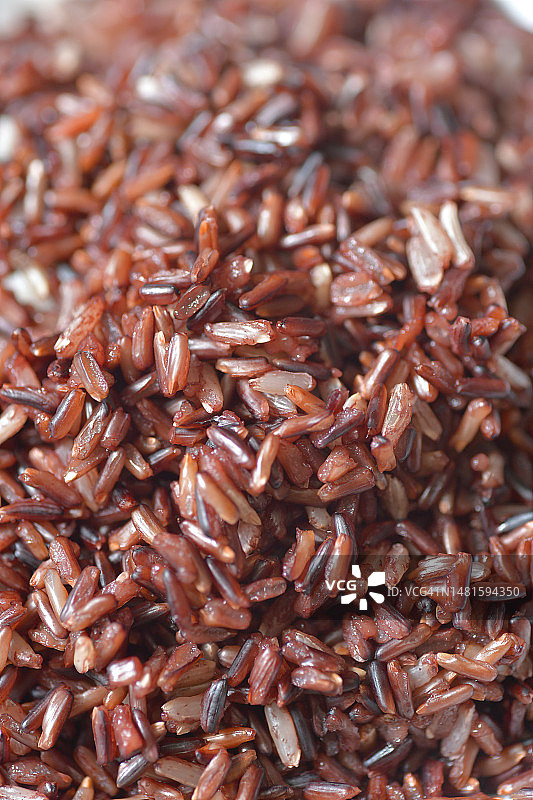 茉莉香米和莓果米饭混合特写图片素材