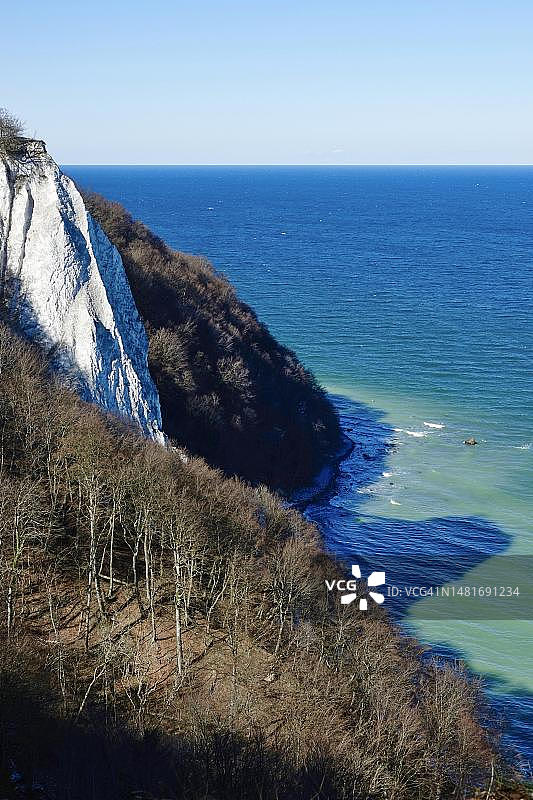 德国亚斯蒙德国家公园的白垩悬崖图片素材