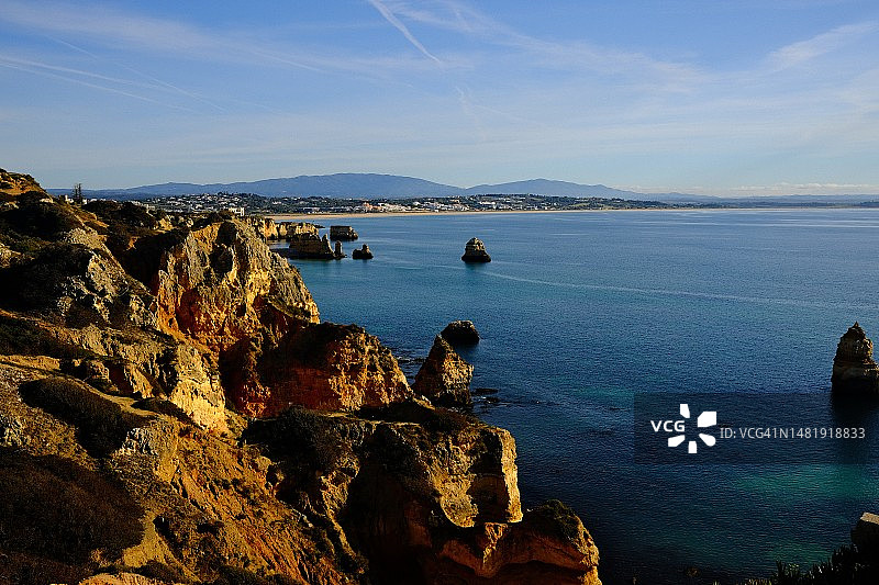 葡萄牙法鲁区的壮丽海景图片素材