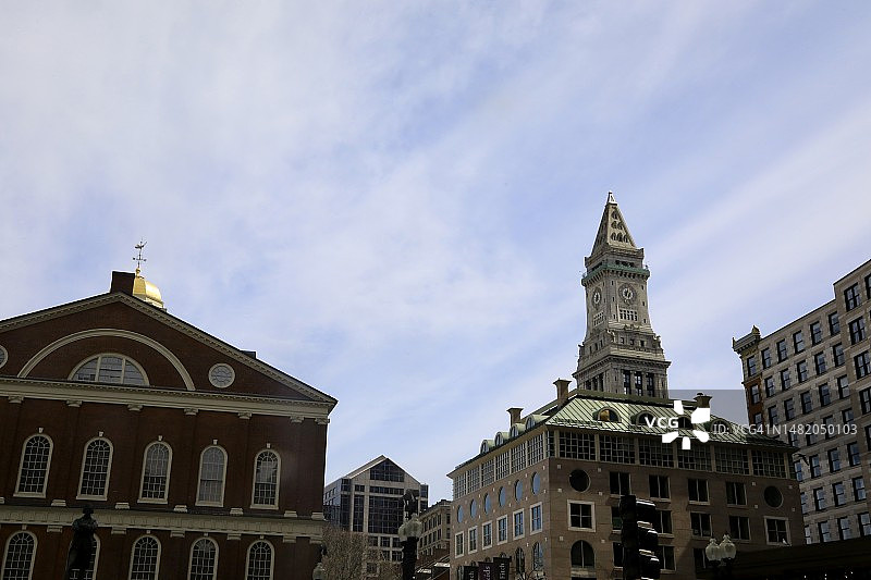 波士顿城市新旧建筑混合景观图片素材
