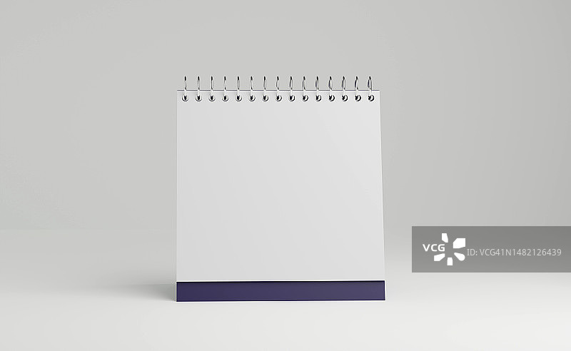白色背景上的空白日历3D渲染图片素材