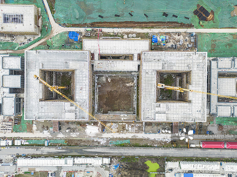 航拍建设中的现代城市图片素材