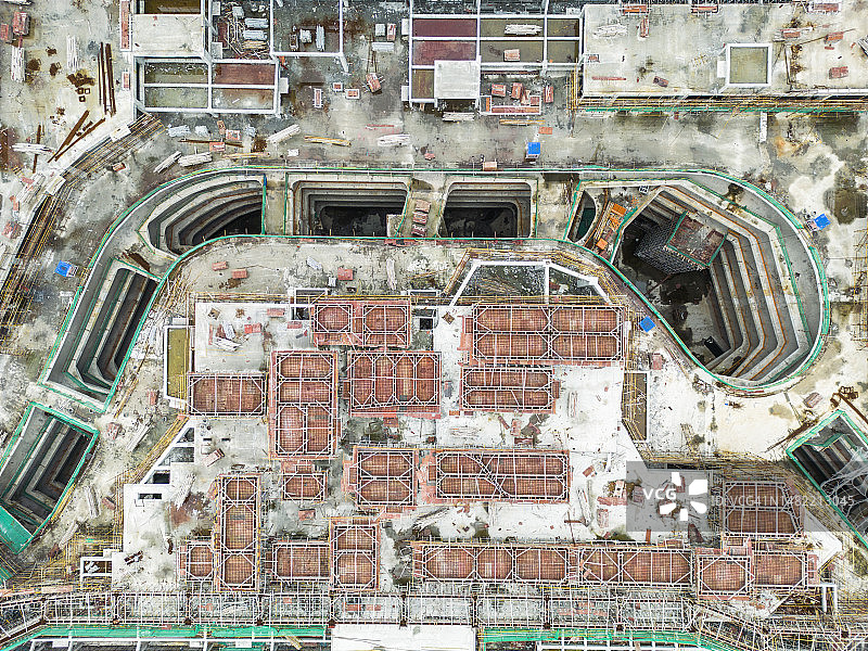航拍建设中的现代城市图片素材