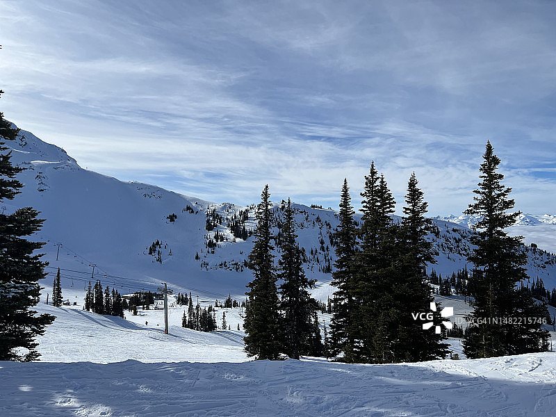 加拿大不列颠哥伦比亚省惠斯勒雪山风光图片素材