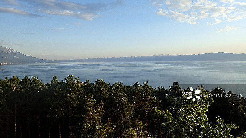 马其顿奥赫里德海天景色图片素材