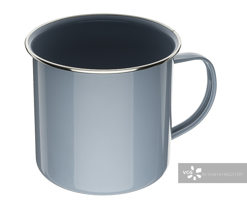 灰色搪瓷金属饮水杯图片素材