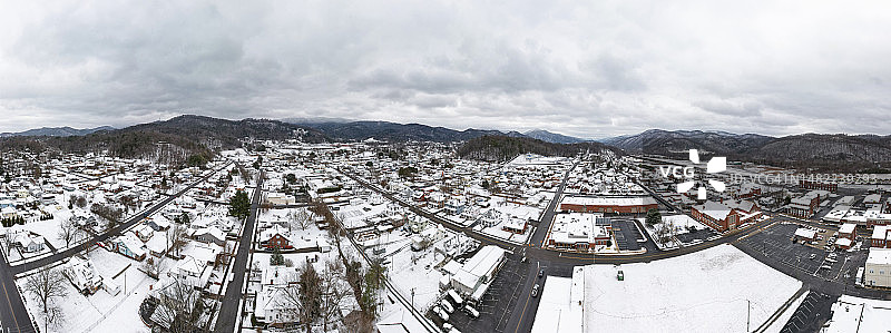 雪天田纳西州欧文市鸟瞰图图片素材