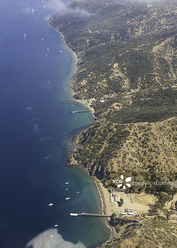 加利福尼亚州卡塔利娜岛：托扬湾和加拉格尔海滩图片素材