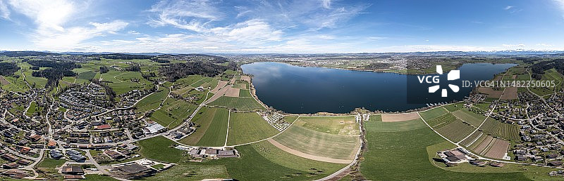 瑞士格莱芬湖360度全景图片素材