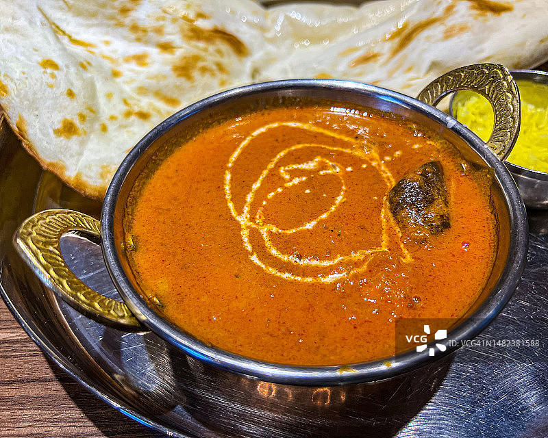 卡达伊印度茄子鸡肉咖喱图片素材