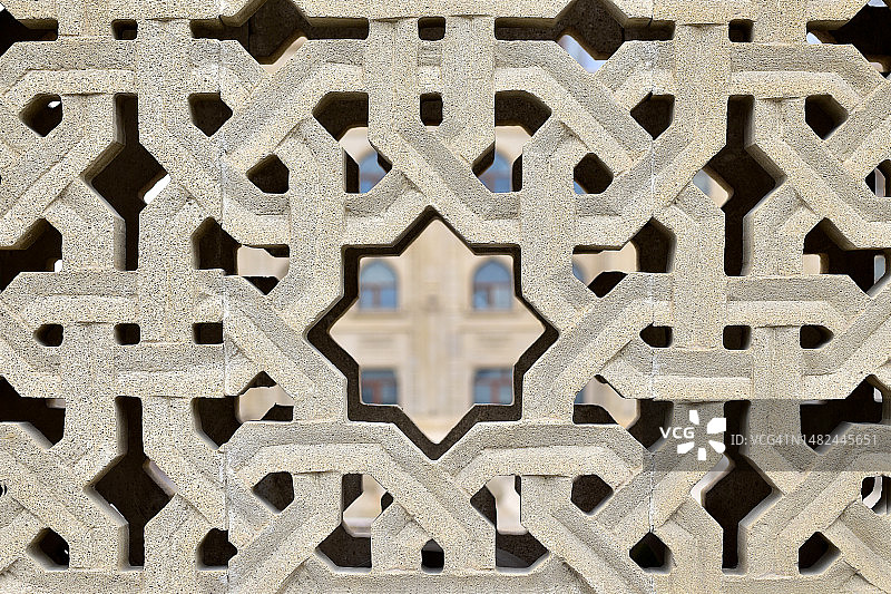 清真寺石墙上的穆斯林装饰图片素材