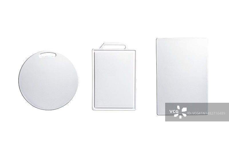 白色背景上的塑料砧板图片素材