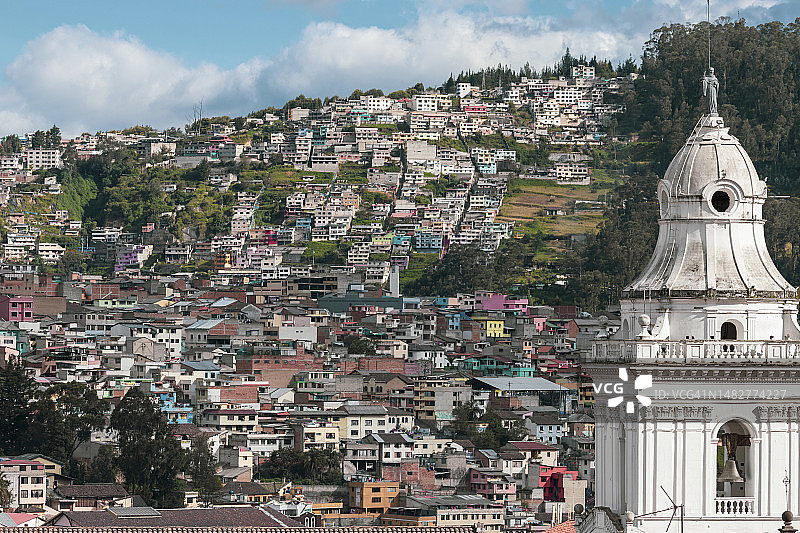 厄瓜多尔基多老城眺望城市景观图片素材