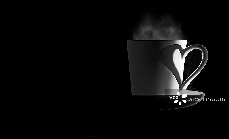 带有心形元素的咖啡杯图片素材