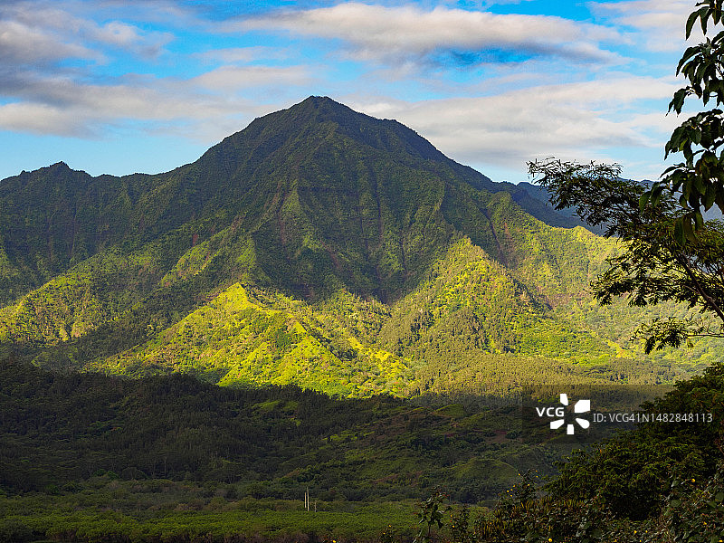 可爱岛哈纳雷山谷景色，夏威夷图片素材