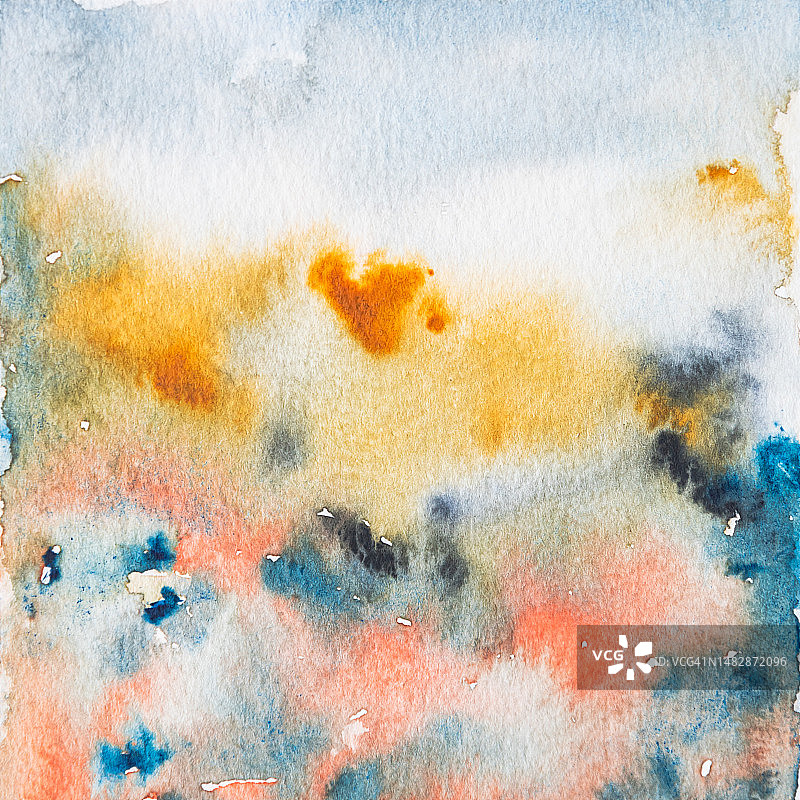 模拟墙面污渍的赭色调抽象水彩背景图片素材