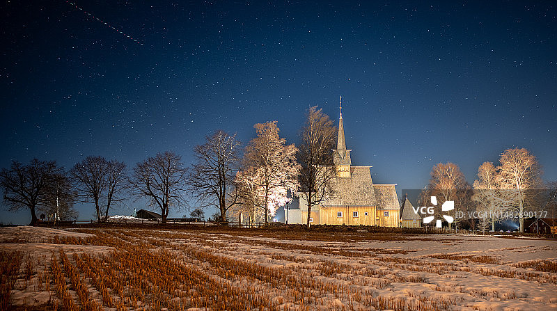 木板教堂图片素材