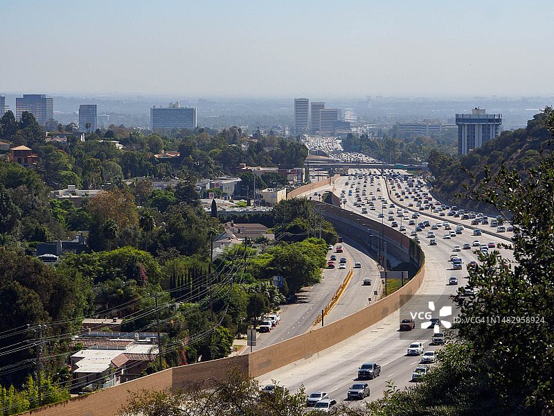 加利福尼亚州洛杉矶的405号州际公路图片素材