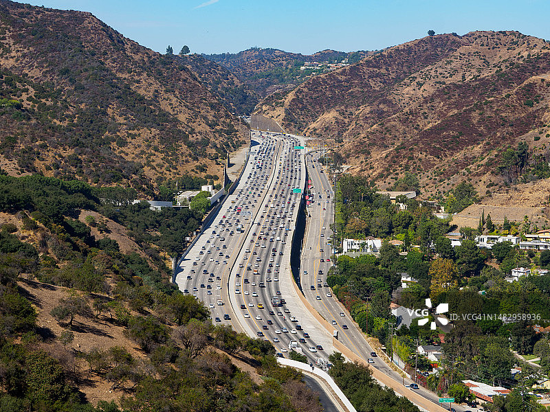 加利福尼亚州洛杉矶的405号州际公路图片素材