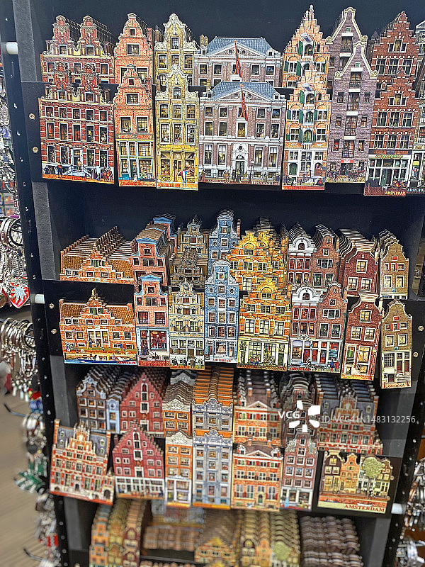 阿姆斯特丹房屋冰箱贴：旅游纪念品图片素材