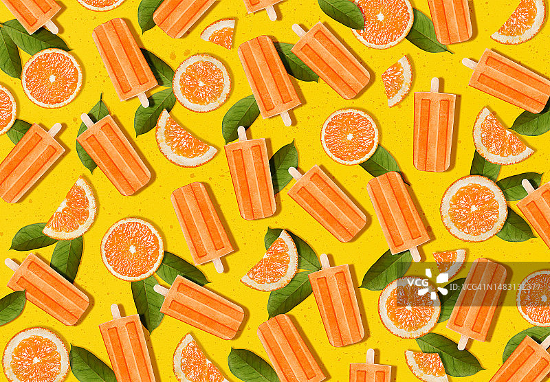 橙色冰棒图片素材