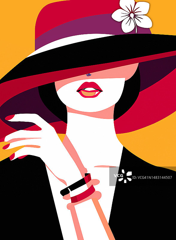 戴帽子的女人图片素材