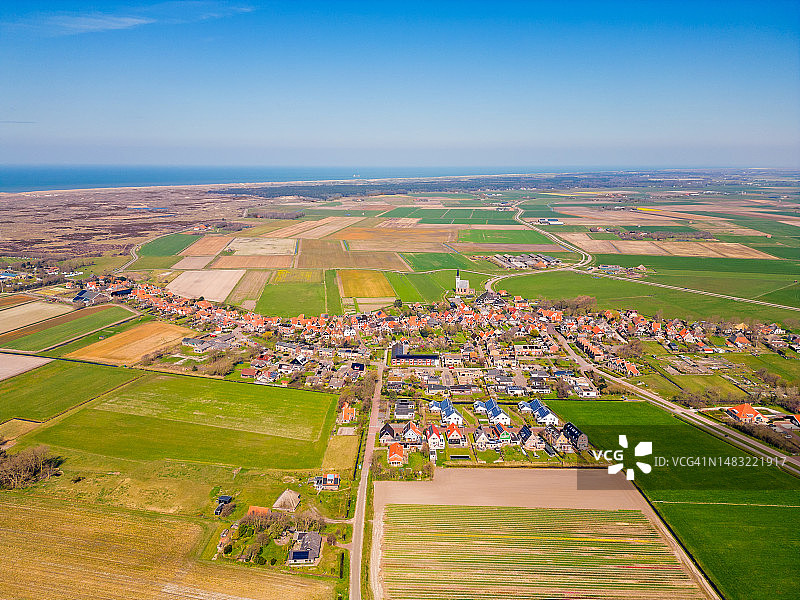 荷兰特塞尔岛登霍恩航拍图片素材