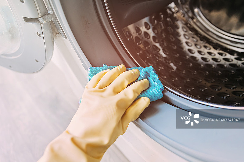 清洁洗衣机密封橡胶圈图片素材