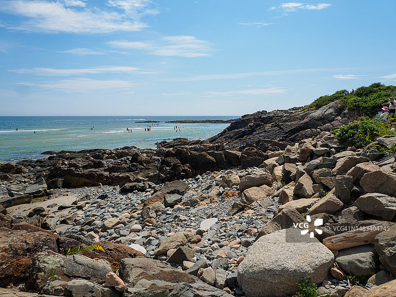 缅因州奥甘奎特边缘步道悬崖步行图片素材