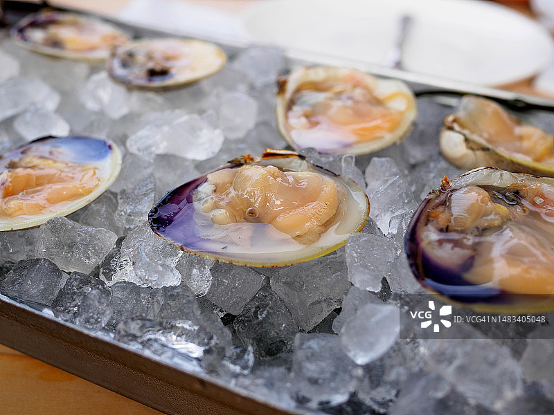 缅因州波特兰的新鲜蛤蜊图片素材