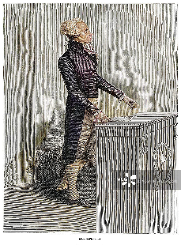 法国律师和政治家马克西米连·德·罗伯斯庇尔肖像图片素材