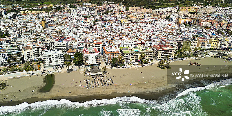 西班牙埃斯特波纳的城市景观航拍图片素材